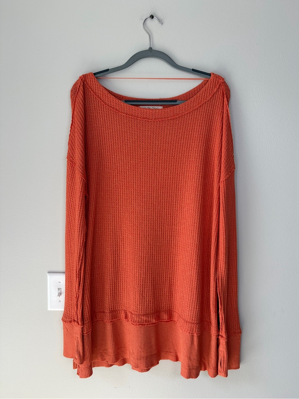 We The Free Orange North Shore Thermal Long Sleeve Oversized Top Loungewear